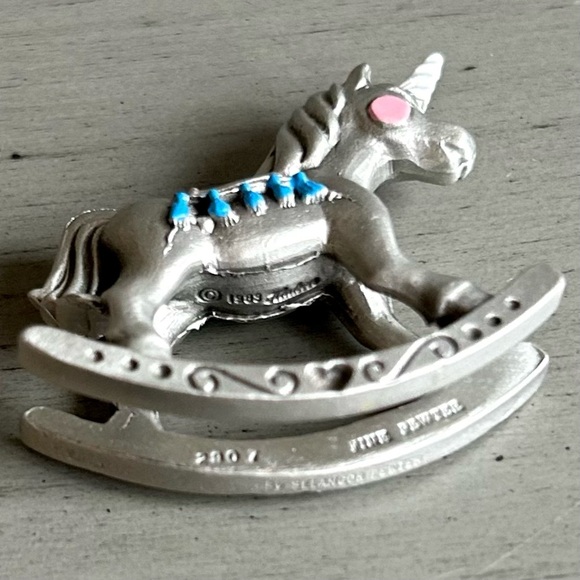 Royal Selangor Miniature Fine Pewter Unicorn Rocking Figurine  #2907 Vintage 80s - Picture 7 of 9